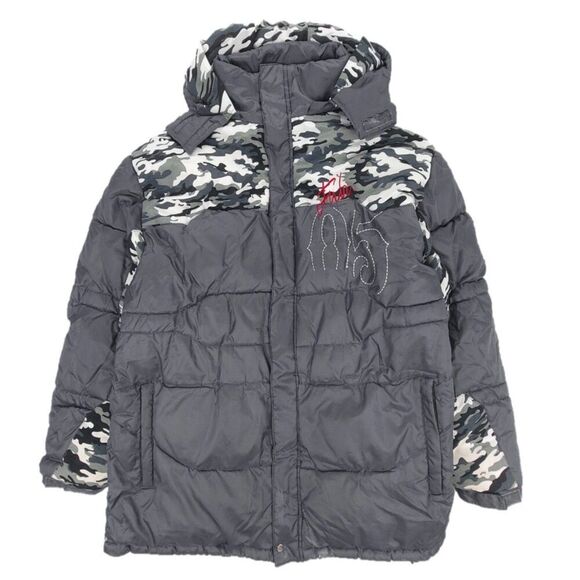 VINTAGE 90s Fubu 05 Down Puffer Jacket Ripstop Winter Coat Camo Y2k Gorpcore XL - Picture 2 of 16